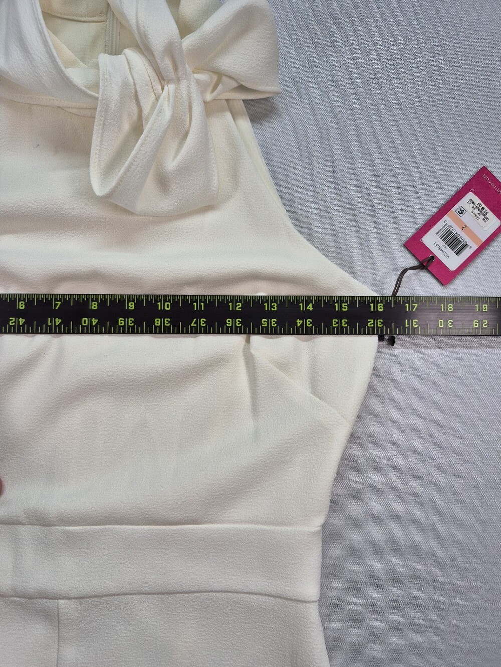 Vince Camuto Women's Size 2  Halter Tie Top Wide Leg Jumpsuit Ivory NWT $138 - Picture 12 of 16
